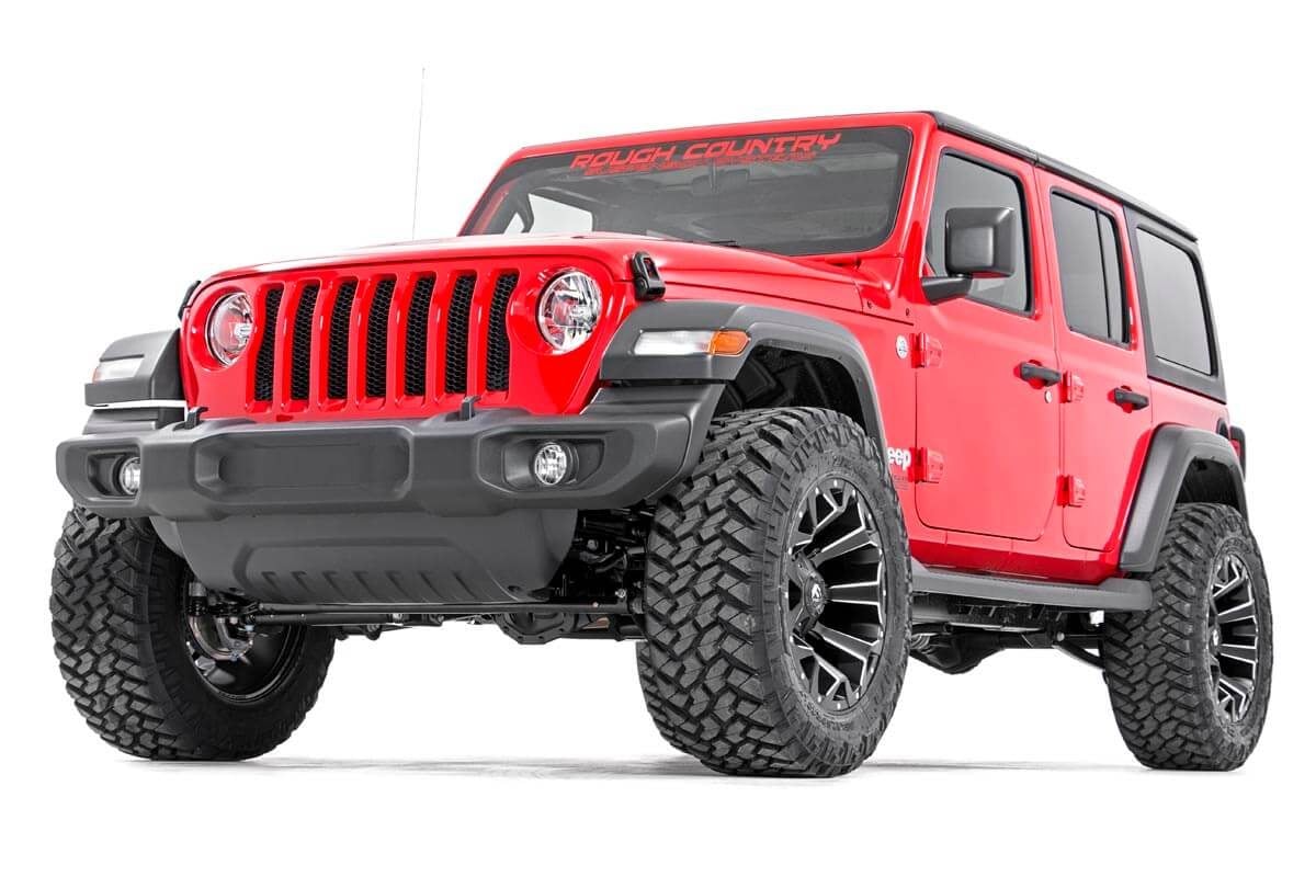Jeep Wrangler Unlimited Suspension Lift Kit - Rough Country - 2.5 Inch Lift Kit | V2 - '18-'23